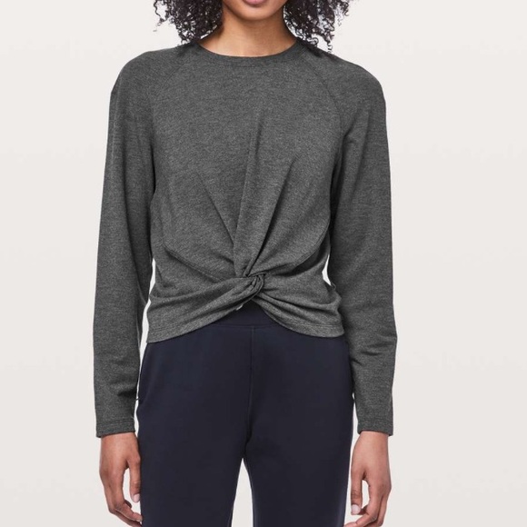 lululemon athletica Tops - Lululemon Tuck & Gather Pullover for Heathered Mod Black